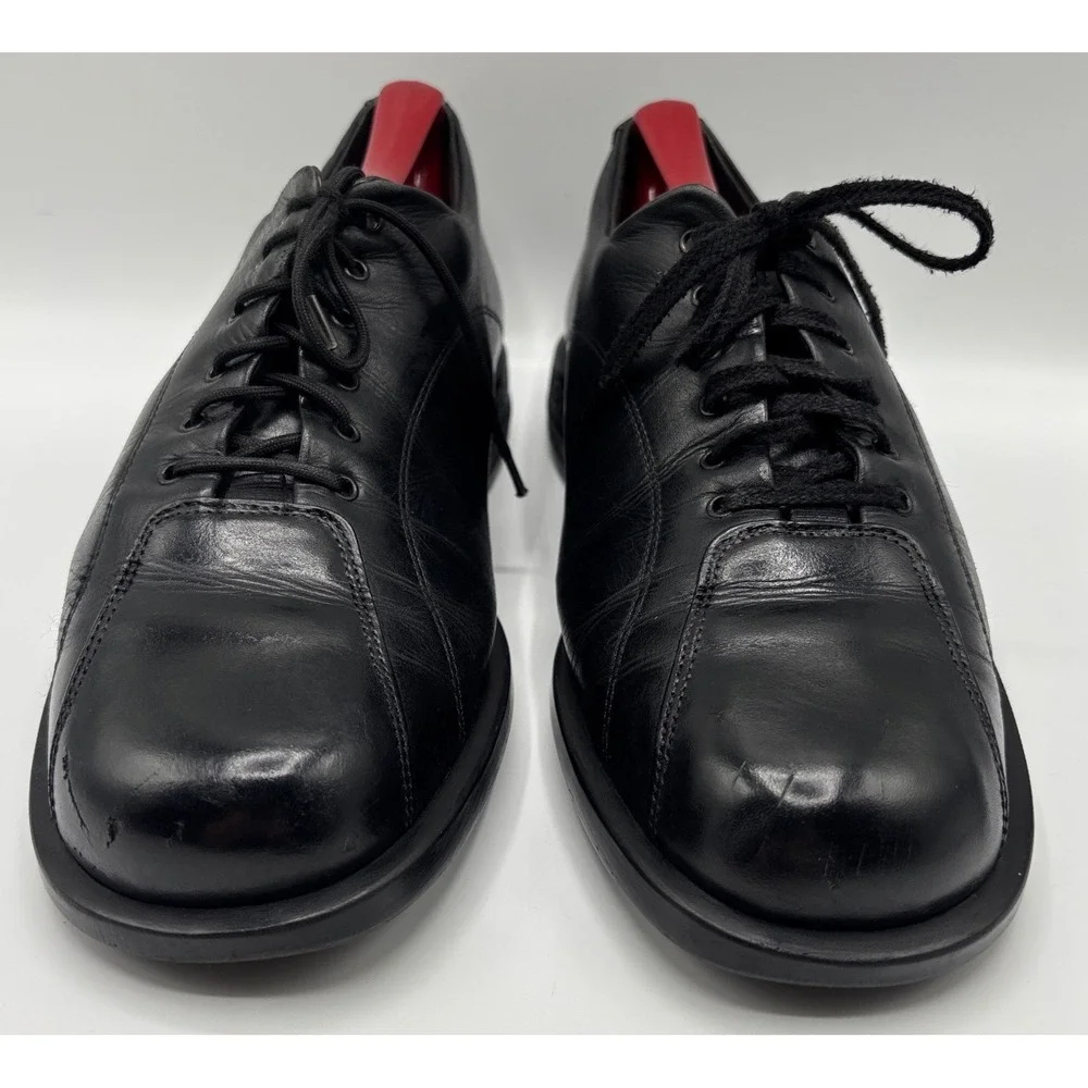 Christian Pellet Men's Black Leather Cap Toe Oxford Dress Shoes Lace Up